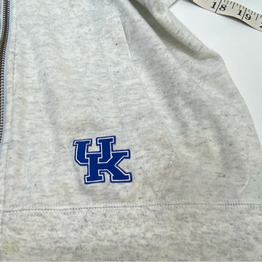 Nike Womens Heathered Gray Small Kentucky Wildcats Full Zip Raglan Hoodie Sports